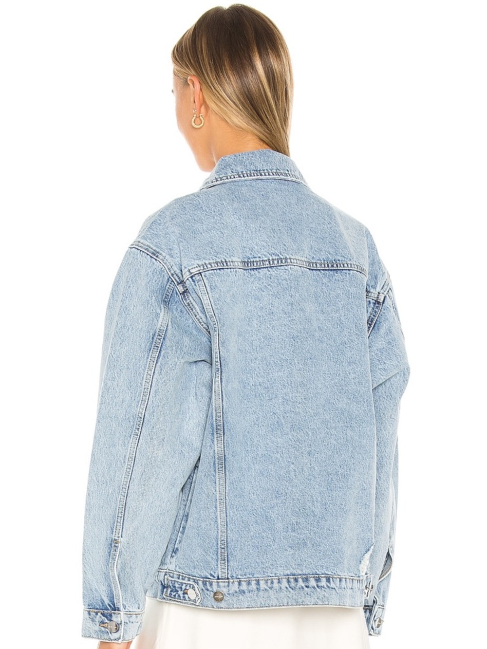 Anine Bing Rory Blue Washed Denim Jacket - Picture 3 of 8